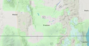 Photo of Preston, Idaho on a map.